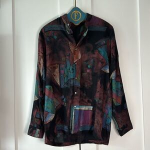 D’Avila Vintage Abstract Button Down Shirt  - M